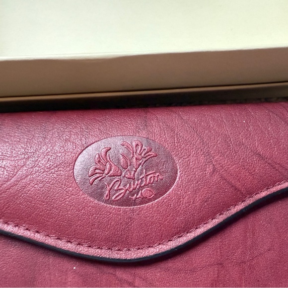 Buxton Organizer Clutch Wallet Purse Leather Burgundy w/ Box 7.25” Across New - Picture 3 of 12
